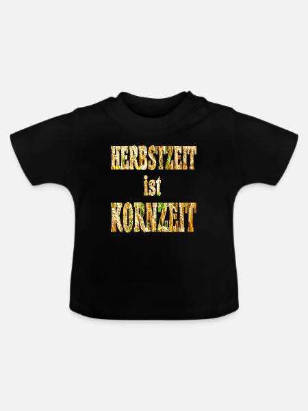Herbst Schrift - Baby Bio-T-Shirt mit Rundhals - Schwarz