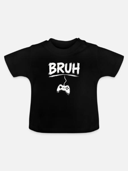 BRUH Gaming Controller Splash - Baby Bio-T-Shirt mit Rundhals - Schwarz