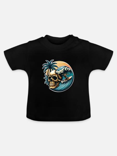 Surf - Baby Bio-T-Shirt mit Rundhals - Schwarz