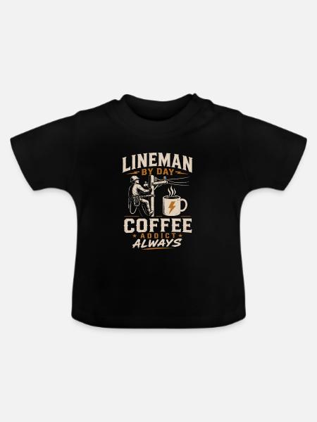 Strom Techniker Kaffee Kabel Arbeit - Baby Bio-T-Shirt mit Rundhals - Schwarz