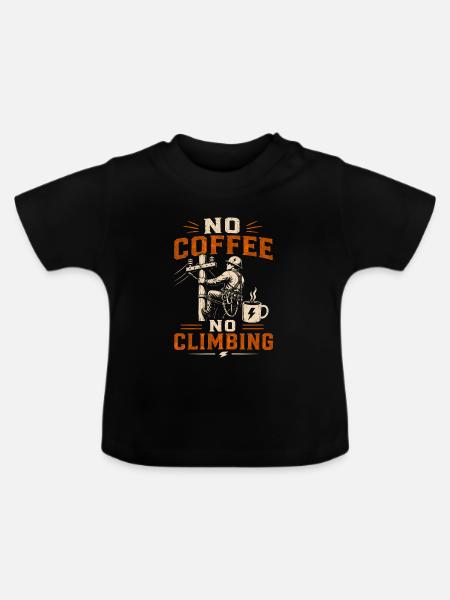 Lineman Kaffee Stromleitung Elektriker - Baby Bio-T-Shirt mit Rundhals - Schwarz