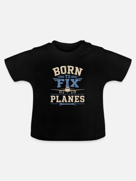 Luftfahrt Ingenieur Flugzeugtechnik Wartung - Baby Bio-T-Shirt mit Rundhals - Schwarz