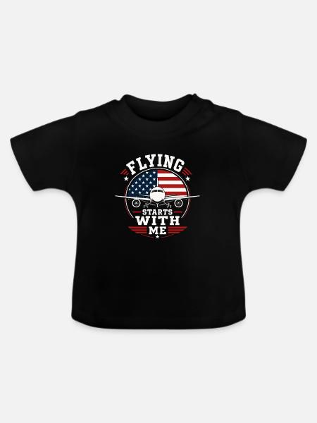 Flugzeug Mechanik Luftfahrt Technik - Baby Bio-T-Shirt mit Rundhals - Schwarz