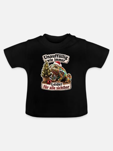 Chamäleon mit missglückter Tarnmission - Baby Bio-T-Shirt mit Rundhals - Schwarz