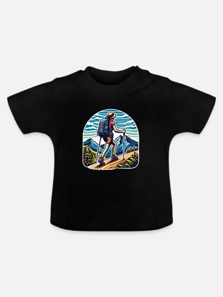 Bergsteigerin - Baby Bio-T-Shirt mit Rundhals - Schwarz