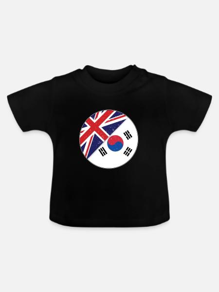 Korea - Baby Bio-T-Shirt mit Rundhals - Schwarz
