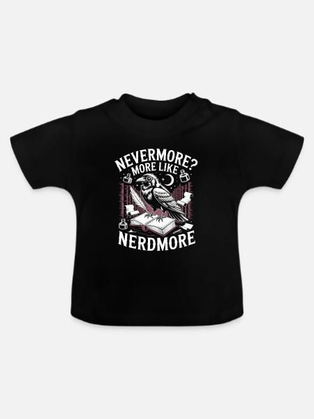Rabe Nevermore Parodie - Baby Bio-T-Shirt mit Rundhals - Schwarz