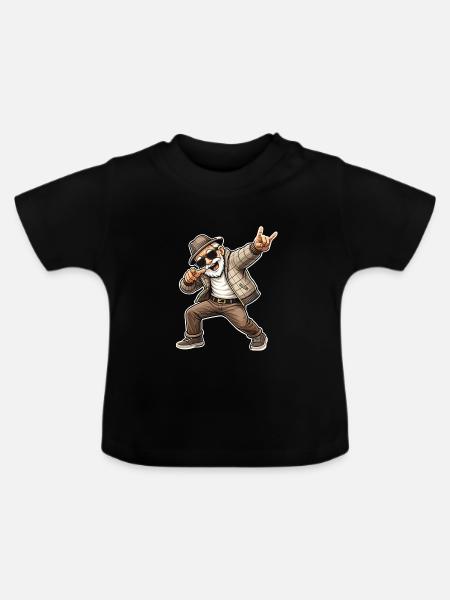 Rentner - Baby Bio-T-Shirt mit Rundhals - Schwarz