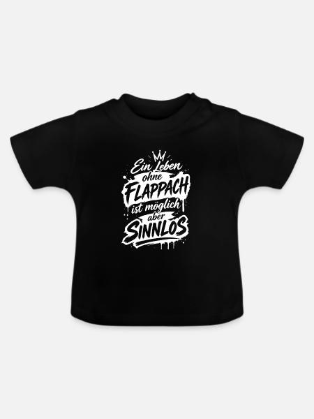Flappach Spruch Sinnlos - Baby Bio-T-Shirt mit Rundhals - Schwarz