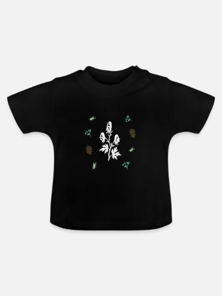 Giftpflanzenring – Botanische Kunst - Baby Bio-T-Shirt mit Rundhals - Schwarz