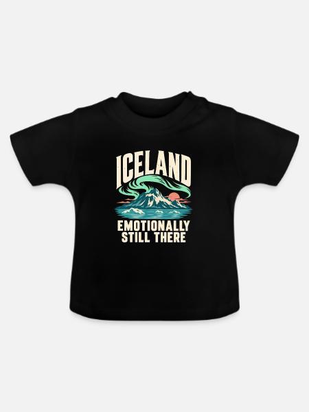 Island Nordlichter Reise Souvenir - Baby Bio-T-Shirt mit Rundhals - Schwarz
