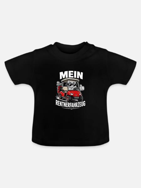 Mein Rentnerfahrzeug Golf Caddy - Baby Bio-T-Shirt mit Rundhals - Schwarz