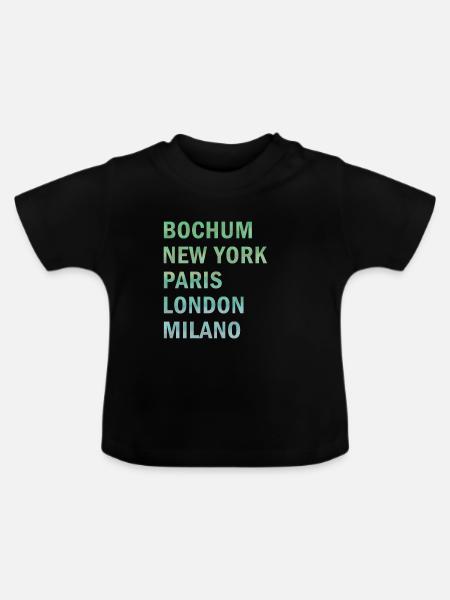 Metropole Bochum - Baby Bio-T-Shirt mit Rundhals - Schwarz