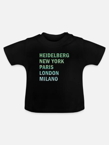 Metropole Heidelberg - Baby Bio-T-Shirt mit Rundhals - Schwarz