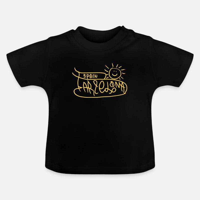 Cadeau de naissance Barcelone - T-shirt bio col rond Bébé - noir