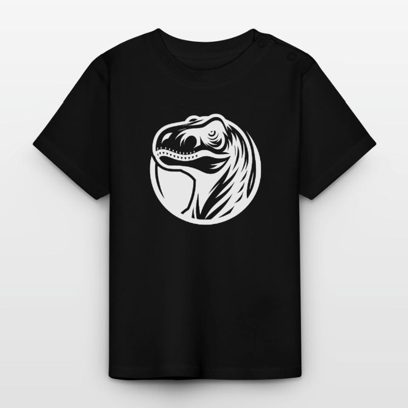 Stile logo Raptor sorridente Maglietta ecologica con scollo rotondo per neonato