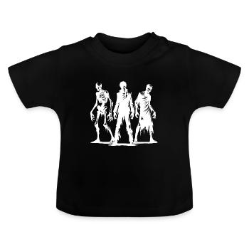 Groupe de zombies effrayant d’Halloween - T-shirt bio col rond Bébé - noir - Devant