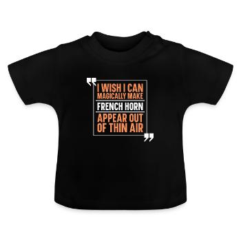 French Horn Hornist - Baby Bio-T-Shirt mit Rundhals - Schwarz - Vorne