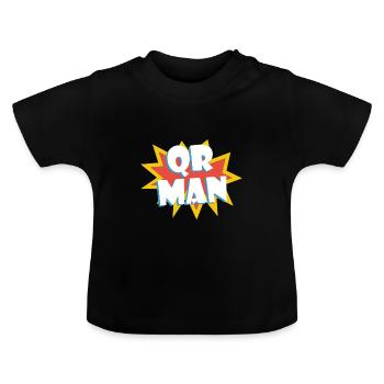QR MAN pass sanitaire humour cadeau - T-shirt bio col rond Bébé - noir - Devant