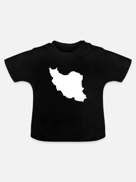 Iran Landkarte Flagge - Baby Bio-T-Shirt mit Rundhals - Schwarz