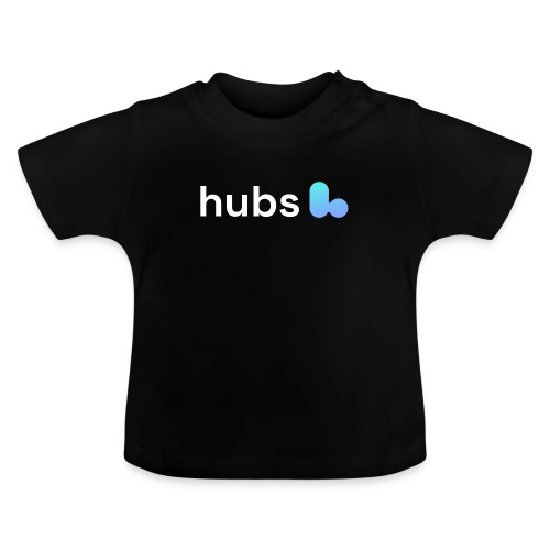 Hubs Logo White - Baby Organic T-Shirt with Round Neck