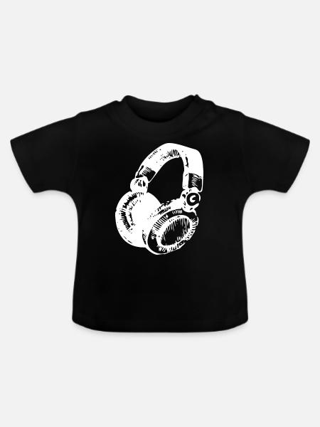 DJ Headset - Baby Bio-T-Shirt mit Rundhals - Schwarz