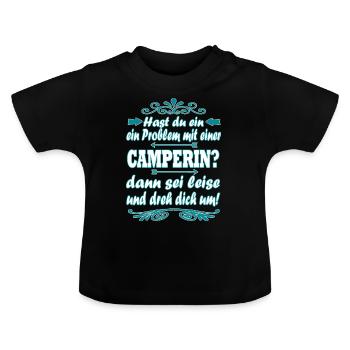 Campen - Baby Bio-T-Shirt mit Rundhals - Schwarz - Vorne