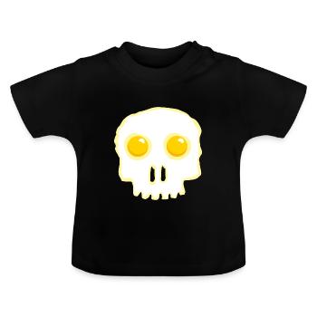 Spiegelei Totenkopf Skull Ei Eier - Baby Bio-T-Shirt mit Rundhals - Schwarz - Vorne