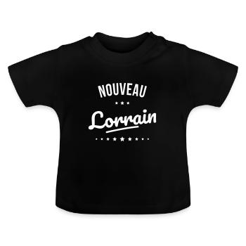 Nouveau Lorrain - Idée cadeau bébé - T-shirt bio col rond Bébé - noir - Devant
