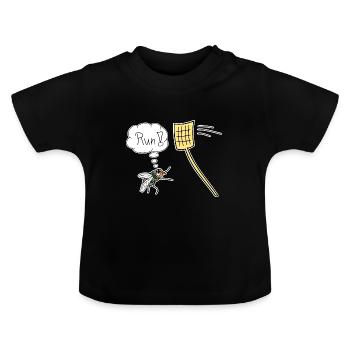 Fly Funny Fly Swatter Funny Vector Nouveau - T-shirt bio col rond Bébé - noir - Devant