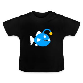 Fish Frogfish Deep Sea Deep Sea Fish Graphic Icon - Baby Organic T-Shirt with Round Neck - black - Front