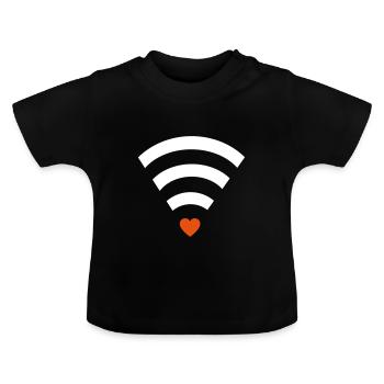 Wifi gratuit - Wifi gratuit - T-shirt bio col rond Bébé - noir - Devant