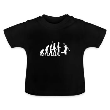 Handball Evolution handball shirt Handball Handball - Baby Organic T-Shirt with Round Neck - black - Front