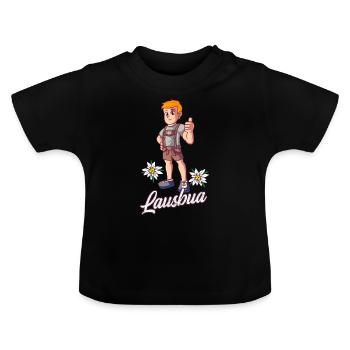 Lausbua - Baby Bio-T-Shirt mit Rundhals - Schwarz - Vorne