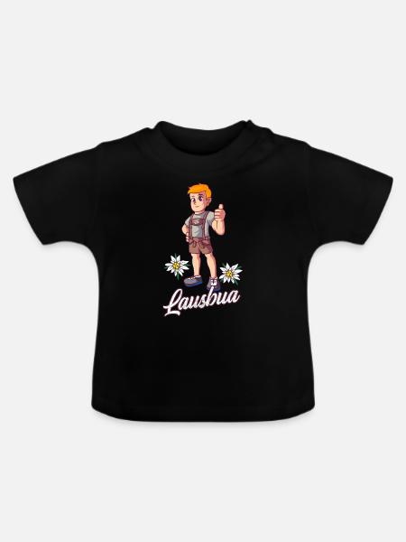 Lausbua - Baby Bio-T-Shirt mit Rundhals - Schwarz