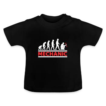 Mechanics Evolution Mechanic Mechanic - Baby Organic T-Shirt with Round Neck - black - Front