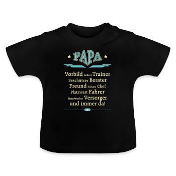 BD - Papa Vorbild Trainer Berater Freund Chef - Baby Bio-T-Shirt mit Rundhals - Schwarz - Vorne
