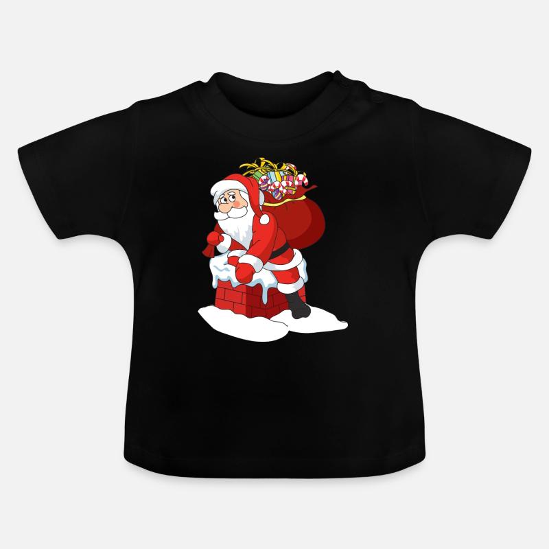 Père Noël - T-shirt bio col rond Bébé - noir