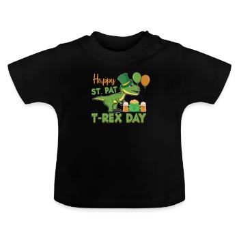 T-Rex de la Saint-Patrick - T-shirt bio col rond Bébé - noir - Devant