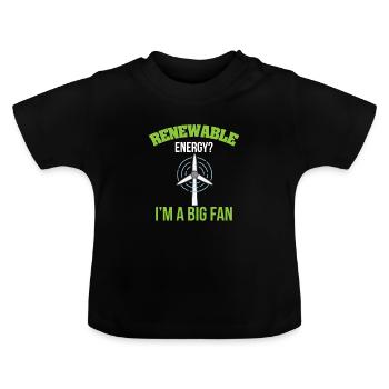 Énergie renouvelable - T-shirt bio col rond Bébé - noir - Devant