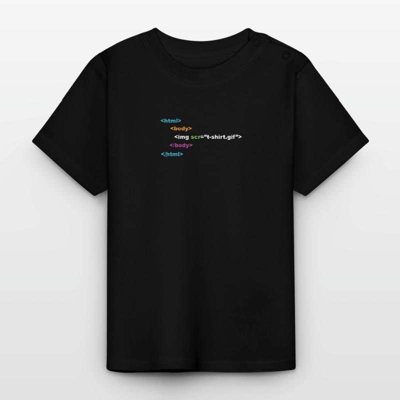 programmeur html ordinateur nerd T-shirt bio col rond Bébé