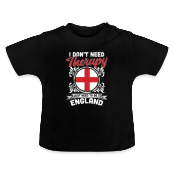 England - Baby Organic T-Shirt with Round Neck - black - Front