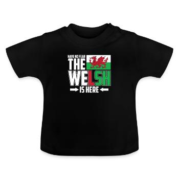 Wales - Baby Organic T-Shirt with Round Neck - black - Front