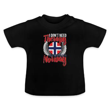 Norwegen - Baby Bio-T-Shirt mit Rundhals - Schwarz - Vorne