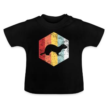 Frettchen - Baby Bio-T-Shirt mit Rundhals - Schwarz - Vorne