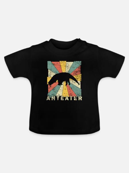 ameisenbär - Baby Bio-T-Shirt mit Rundhals - Schwarz