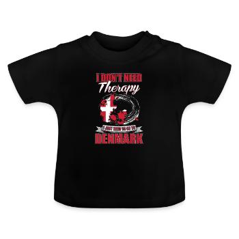 Denmark - Baby Organic T-Shirt with Round Neck - black - Front