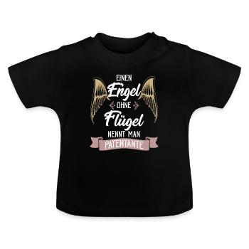 patentante - Baby Bio-T-Shirt mit Rundhals - Schwarz - Vorne