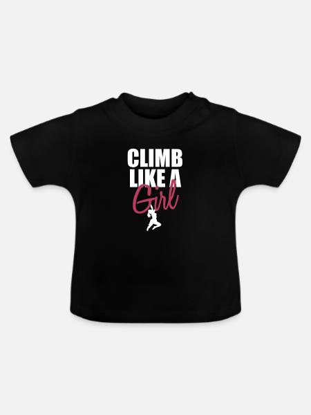 Climbing bouldering carabiner rock climbing gift - Baby Organic T-Shirt with Round Neck - black