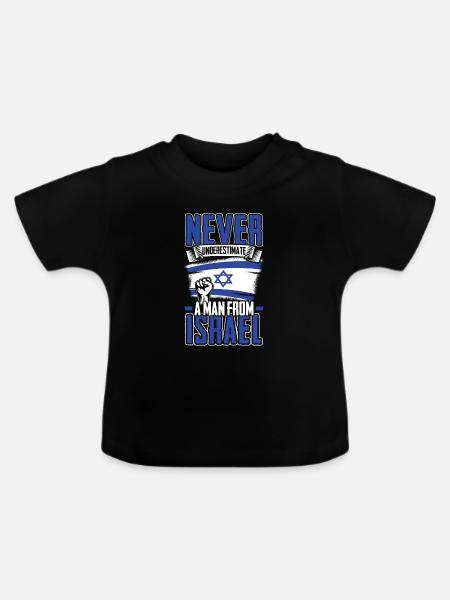 Israel - Baby Bio-T-Shirt mit Rundhals - Schwarz